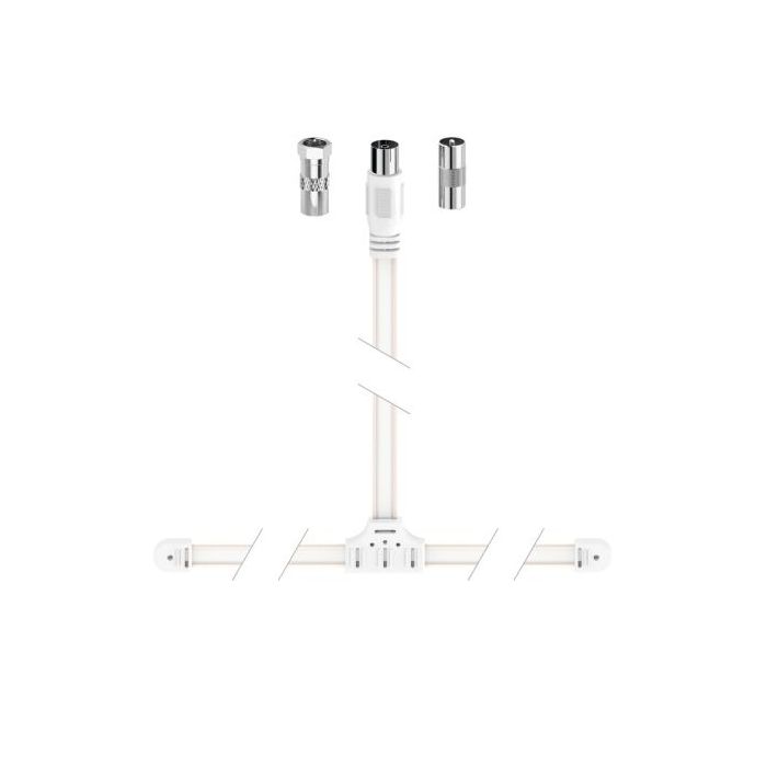 Hama Essential Antena Dipolo DAB+ - Cable Coaxial de 1.75m - Color Blanco