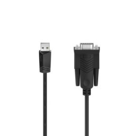 Hama Essential Cable Adaptador - Cable 1.5m - USB-A Macho - RS232 Macho - Color Negro