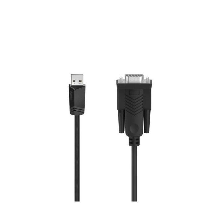 Hama Essential Cable Adaptador - Cable 1.5m - USB-A Macho - RS232 Macho - Color Negro
