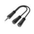 Hama Essential Cable Adaptador de Audio - 0.15m - 2x Jack Hembra de 3.5mm - Jack Macho de 3.5mm - Estereo - Color Negro