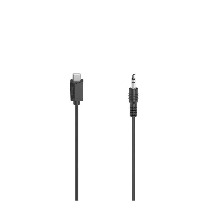 Hama Essential Cable Adaptador de Audio - 0.75m - USB-C Macho - Jack Macho de 3.5mm - Estereo - Color Negro