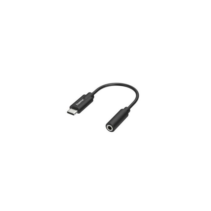 Hama Essential Cable Adaptador de Audio - USB-C Macho - Jack Hembra de 3.5mm - Estereo - Color Negro