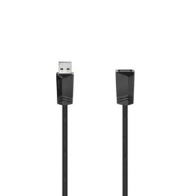 Hama Essential Cable Alargador USB-A Macho/Hembra - Longitud 1.5m - Velocidad hasta 480Mbps - Blindaje Doble - Color Negro