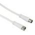 Hama Essential Cable Coaxial de Antena - Longitud 1.5m - Conector F Macho - Doble Blindaje - Apantallamiento 90dB - Impedancia 75Ohm - Color Blanco