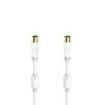 Hama Essential Cable Coaxial de Antena Macho/Hembra - Longitud 0.75m - Terminales Chapados en Oro - Triple Blindaje - Apantallamiento 100dB - Impedancia 75Ohm - Color Blanco