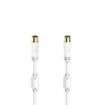 Hama Essential Cable Coaxial de Antena Macho/Hembra - Longitud 5m- Terminales Chapados en Oro - Triple Blindaje - Apantallamiento 100dB - Impedancia 75Ohm - Color Blanco