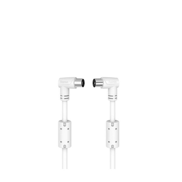 Hama Essential Cable Coaxial de Antena Macho/Hembra - Longitud 5m- Triple Blindaje - Apantallamiento 90dB - Impedancia 75Ohm - Color Blanco