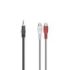 Hama Essential Cable de Audio - 2x RCA Hembra - Jack 3.5mm Macho - Longitud 10cm - Estereo - Color Negro