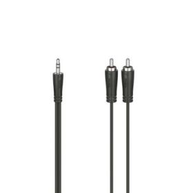 Hama Essential Cable de Audio - 2x RCA Macho - Jack 3.5mm Macho - Longitud 1.5m - Estereo - Color Negro