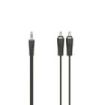 Hama Essential Cable de Audio - 2x RCA Macho - Jack 3.5mm Macho - Longitud 1.5m - Estereo - Color Negro