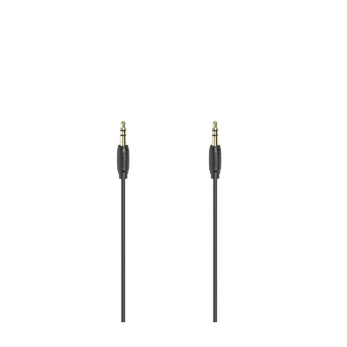 Hama Essential Cable de Audio - Longitud 1.5m - Contactos Chapados en Oro - Color Negro