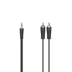 Hama Essential Cable de Audio - Longitud 1.5m - Estereo - Jack 3.5mm Macho - 2x RCA Macho - Color Negro