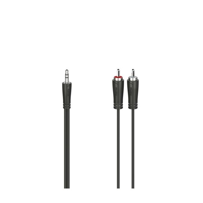 Hama Essential Cable de Audio - Longitud 1.5m - Estereo - Jack 3.5mm Macho - 2x RCA Macho - Color Negro