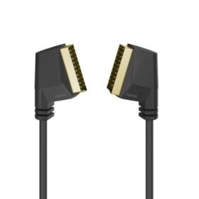 Hama Essential Cable de Audio y Video - Longitud 1.5m - 2x Euroconector Scart - Contactos Chapados en Oro - Color Negro
