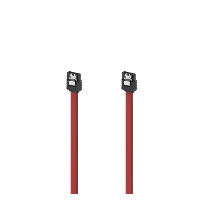 Hama Essential Cable de Datos Sata III - Velocidad hasta 6Gbps - Longitud 45cm - Color Rojo