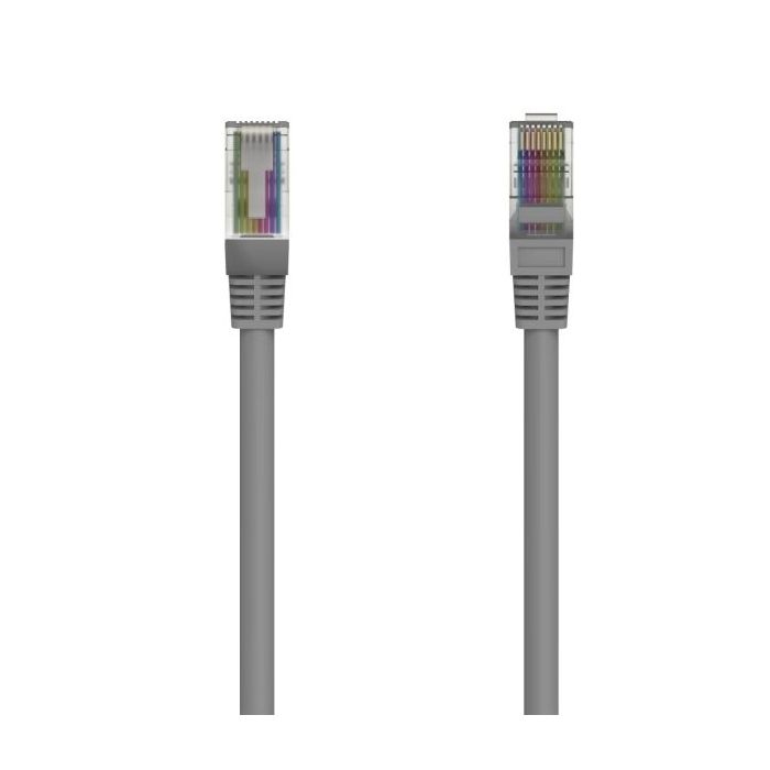 Hama Essential Cable de Red UTP RJ45 Cat-5e - Longitud 3m - Velocidad hasta 1Gbps - Color Gris