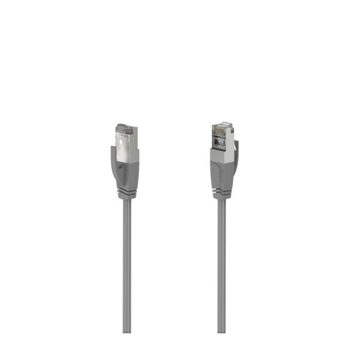 Hama Essential Cable de Red UTP RJ45 Cat-5e - Longitud 3m- Velocidad hasta 1Gbps - Blindado - Color Gris