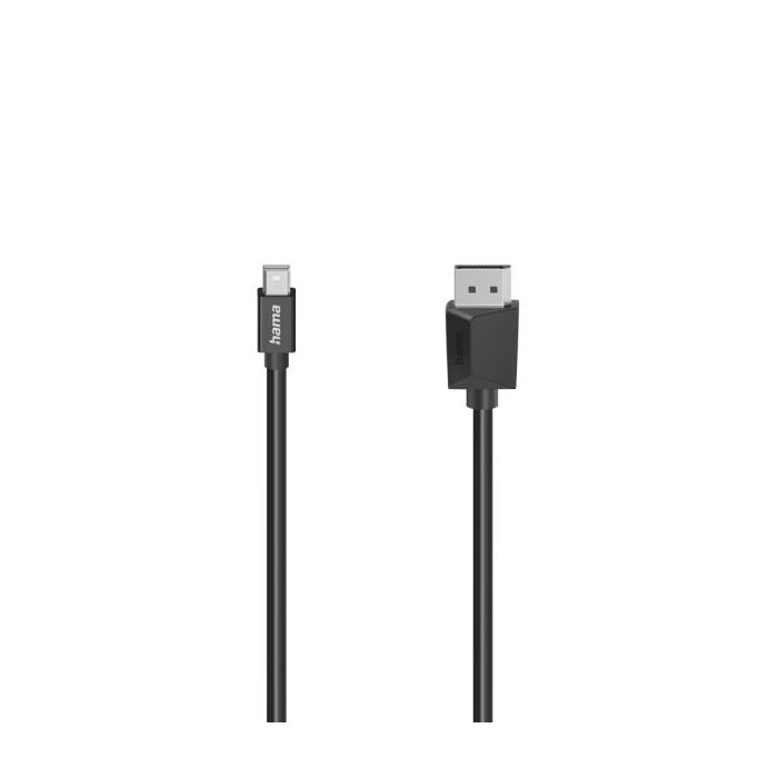 Hama Essential Cable DisplayPort a Mini-DisplayPort - 4K - Longitud 1.5m - Blindaje Doble - Velocidad hasta 21.6Gbps - Color Negro