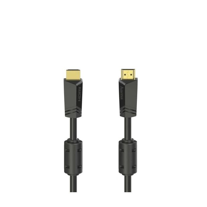 Hama Essential Cable HDMI 4K Macho - Longitud 10m- Soporta ARC - Terminales Chapados en Oro - Ethernet - Velocidad hasta 18Gbps - Blindaje Completo - Color Negro