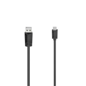 Hama Essential Cable USB - USB-A Macho - USB-C Macho - Longitud 3m- Velocidad hasta 480Mbps - Blindaje Doble - Color Negro