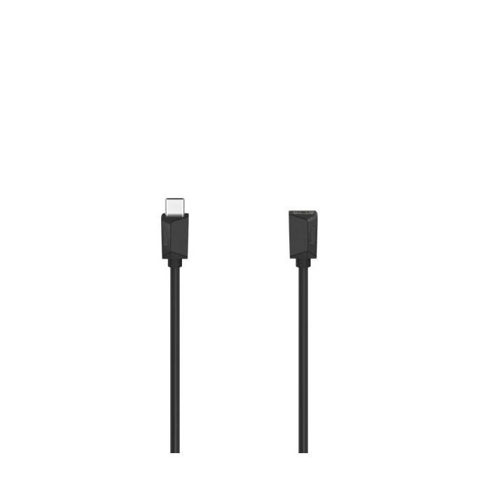 Hama Essential Cable USB-C Macho - Longitud 0.50m - Velocidad hasta 5Gbps - Blindaje Doble - Color Negro