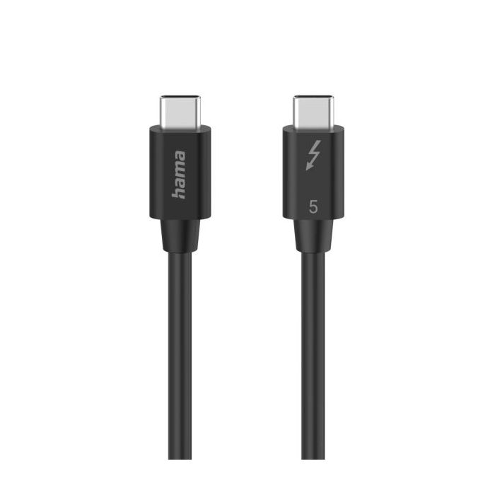 Hama Essential Cable USB-C Macho - Longitud 1m - Velocidad hasta 80Gbps - Blindaje Doble - Color Negro