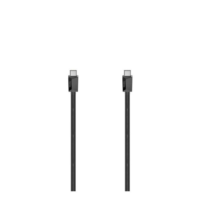 Hama Essential Cable USB-C Macho - Potencia Maxima 100W - Longitud 1m- Velocidad hasta 10Gbps - Blindaje Doble - Color Negro