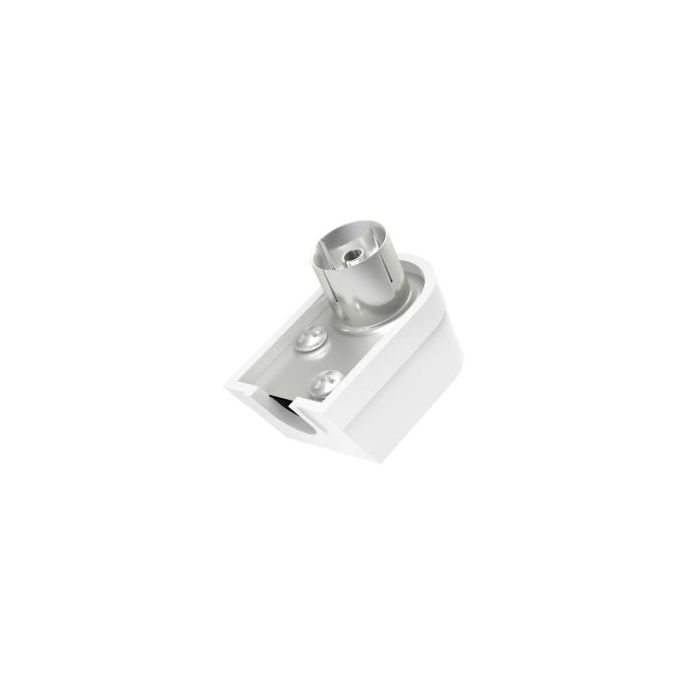 Hama Essential Conector Coaxial Hembra - Acodado 90º - Fijacion con Tornillo - Cables hasta de 6mm - Color Plata