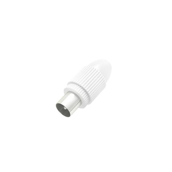 Hama Essential Conector Coaxial Macho - Apto para Cables entre 5 y 7mm - Fijacion con Pinza - Color Blanco