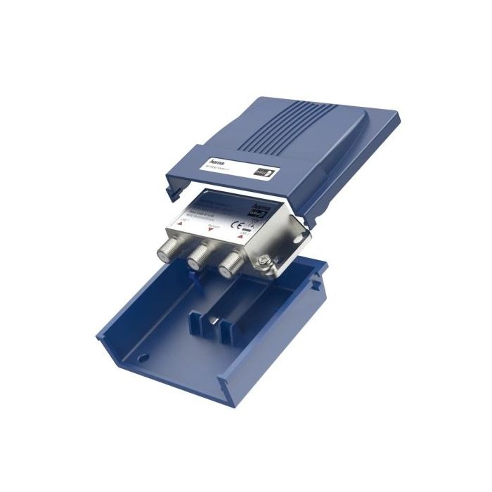 Hama Essential Conmutador 2-1 para Antenas - 2 Entradas - 1 Salida - Carcasa Protectora - Color Azul