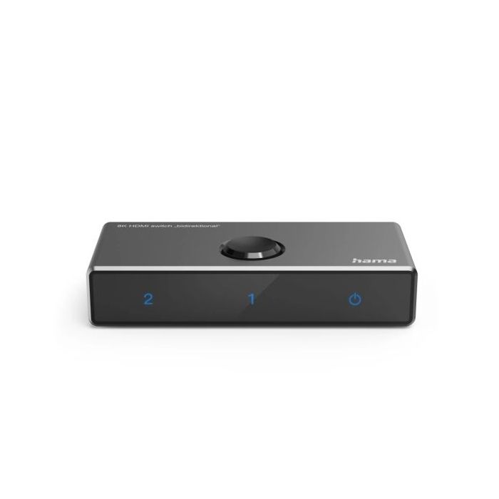 Hama Essential Conmutador HDMI 8K - Bidireccional - Indicador LED - 1 Entrada 2 Salidas - 2 Entradas 1 Salida - Color Negro