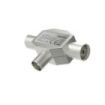Hama Essential Divisor de Antenas - Coaxial Hembra x2 - Coaxial Macho - Metalico - Color Plata