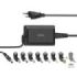 Hama Essential Fuente de Alimentacion Universal para Portatil - Potencia 45W - Voltaje 15-19V - Cable de Entrada 1.2m - Cable de Salida 1.15m - Color Negro