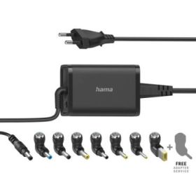 Hama Essential Fuente de Alimentacion Universal para Portatil - Potencia 45W - Voltaje 15-19V - Cable de Entrada 1.2m - Cable de Salida 1.15m - Color Negro