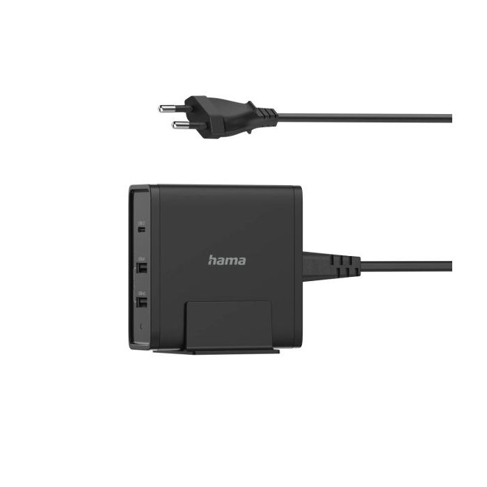 Hama Essential Fuente de Alimentacion Universal para Portatil - Potencia 65W - Voltaje 5-20V - Cable 1.2m - Power Delivery - Color Negro