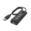 Hama Essential Hub USB 2.0 - Cable USB-A Integrado de 1.8m - 4x USB-A - Color Negro