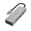 Hama Essential Hub USB 3.2 - Potencia Maxima 100W - Cable USB-C Integrado de 15cm - HDMI 4K - USB-C - 2x USB-A - Power Delivery - Color Gris