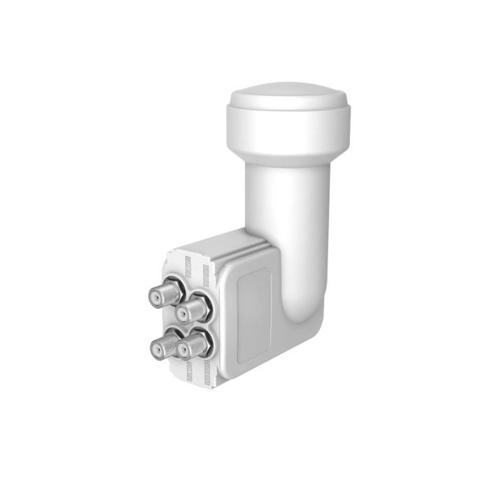 Hama Essential Receptor Quattro Lnb Satelital con 4 Salidas - Salida Conector F - Factor de Ruido 0.3dB - Color Blanco