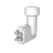 Hama Essential Receptor Quattro Lnb Satelital con 4 Salidas - Salida Conector F - Factor de Ruido 0.3dB - Color Blanco