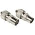 Hama Essential Set de Conectores Coaxiales - Macho y Hembra - Apto para Cables entre 5 y 7mm - Fijacion con Tornillo - Color Plata