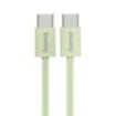 Hama Fabric Cable USB-C Macho - Potencia Maxima 60W - Longitud 1m - Nailon - Velocidad hasta 480Mbps - Blindado - Color Verde Pastel