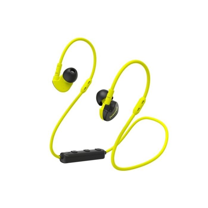 Hama Freedom Athletics III Auriculares Deportivos - Bluetooth - Rango 10m - Microfono Omnidireccional - Asistente de Voz - Carga por USB-C - Color Negro y Amarillo