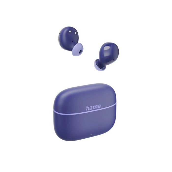 Hama Freedom Buddy II Auriculares con Microfono Omnidireccional - Bluetooth - Autonomia hasta 20h - Rango 10m - Asistente de Voz - Carga por USB-C - Color Azul