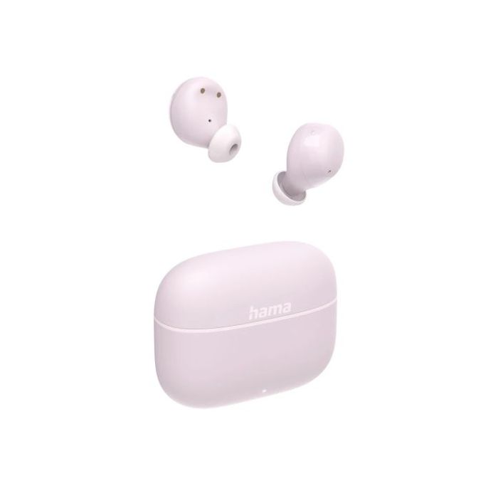 Hama Freedom Buddy II Auriculares Inalambricos con Microfono Omnidireccional - Bluetooth - Rango 10m - Asistente de Voz - Carga por USB-C - Color Rosa