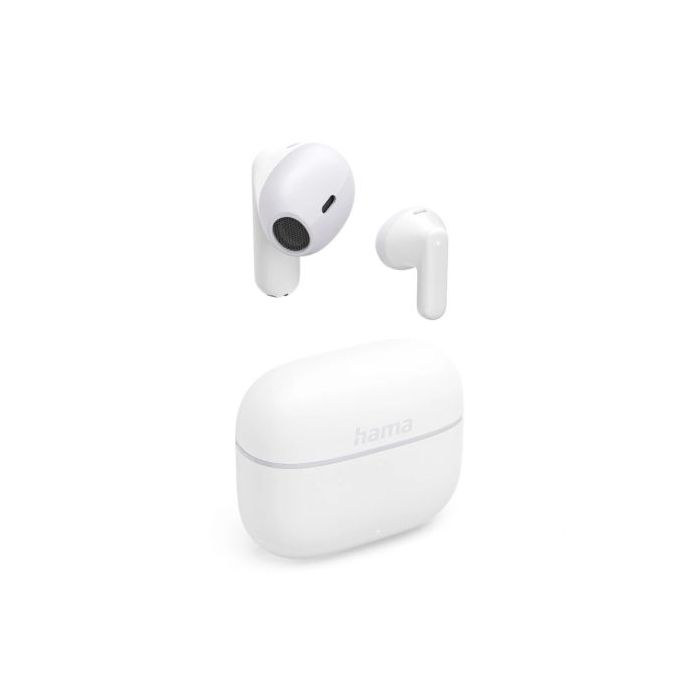 Hama Freedom Light II Auriculares con Microfono Omnidireccional - Bluetooth - Autonomia hasta 20h - Rango 10m - Asistente de Voz - Carga por USB-C - Color Blanco