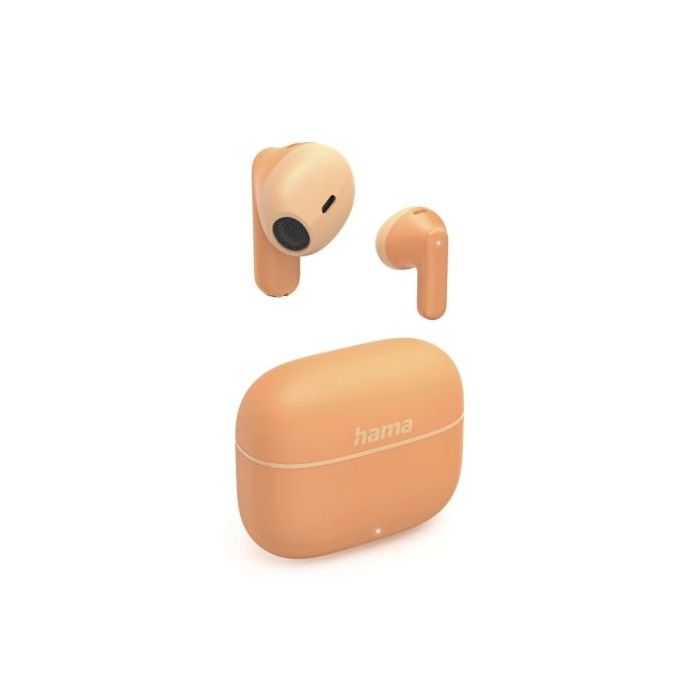 Hama Freedom Light II Auriculares Inalambricos con Microfono Omnidireccional - Bluetooth - Autonomia hasta 20h - Rango 10m - Asistente de Voz - Carga por USB-C - Color Naranja