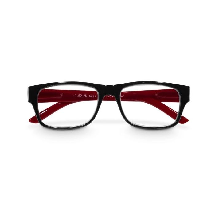 Hama Gafas de Lectura de +3.0 Dioptrias - Montura de Plastico Reciclado - Unisex - Color Negro y Rojo