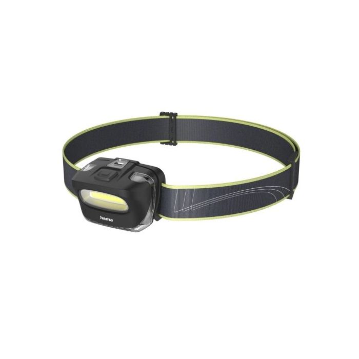 Hama Hl110 Linterna Frontal LED - Cinta para la Cabeza - 110 Lumenes - Funciona con 3 Pilas AAA - Autonomia hasta 19h - Color Negro