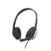 Hama Hs-P100 V2 Auriculares con Microfono Omnidireccional - Cable 2m - Jack 3.5mm - Diadema Ajustable - Almohadillas de Malla - Color Negro y Plata