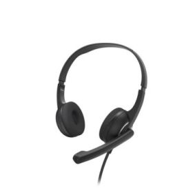 Hama Hs-USB250 V2 Auriculares con Microfono Omnidireccional - Cable 2m - Diadema Ajustable - Almohadillas de Malla - Color Negro y Plata